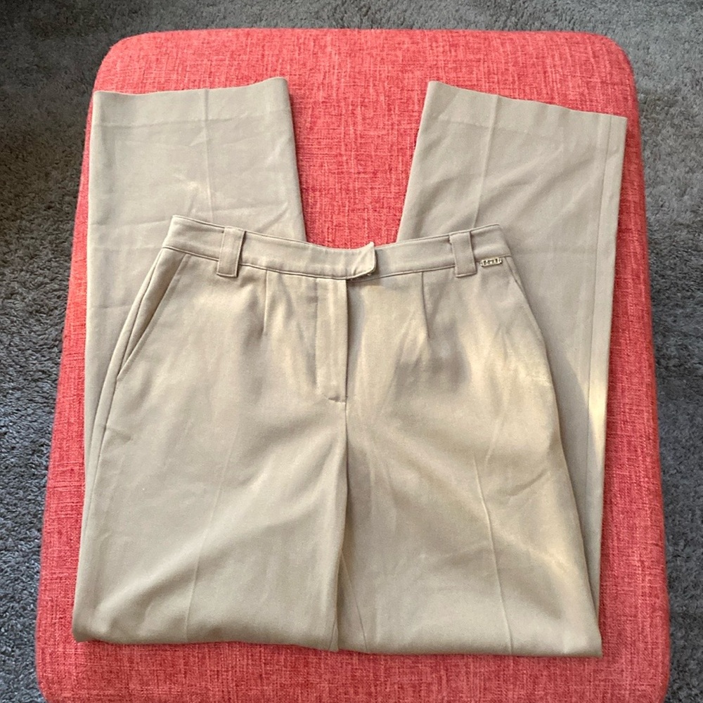 ST. JOHN SPORT BY MARIE GRAY Classic Tan Camel Trouser Pants Wide Leg